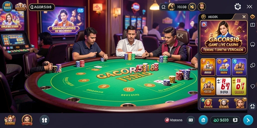 Tampilan gameplay nyata dari aplikasi Live Casino GACOR518.