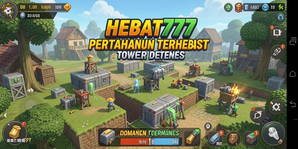 Tampilan gameplay menarik dari HEBAT777 yang menampilkan strategi Tower Defense.