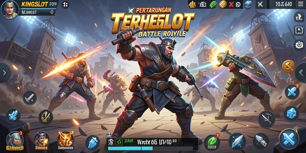 Tampilan screenshot KINGSLOT yang menampilkan aksi Battle Royale mendebarkan.