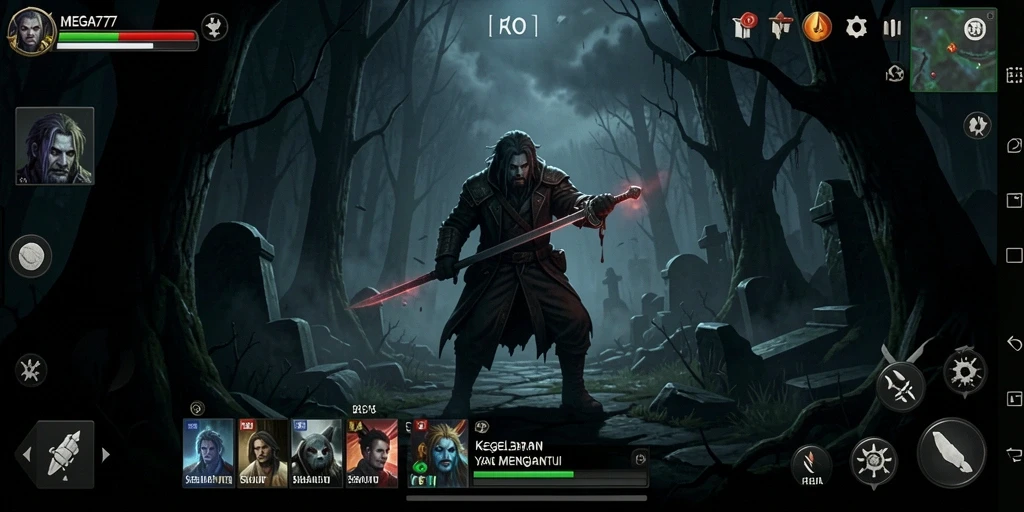 Screenshot menampilkan suasana mencekam dalam MEGA777.