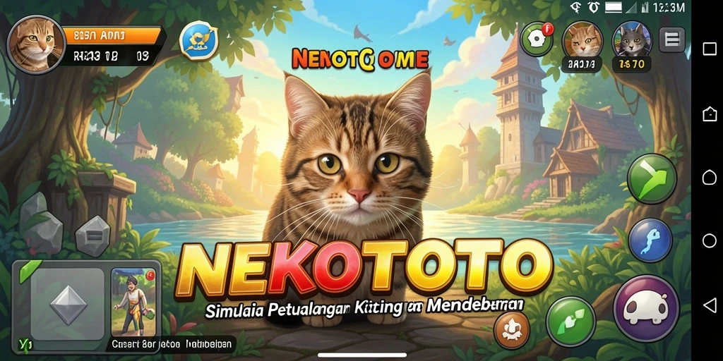 Tampilan gameplay seru dan interaktif di NEKOTOTO.