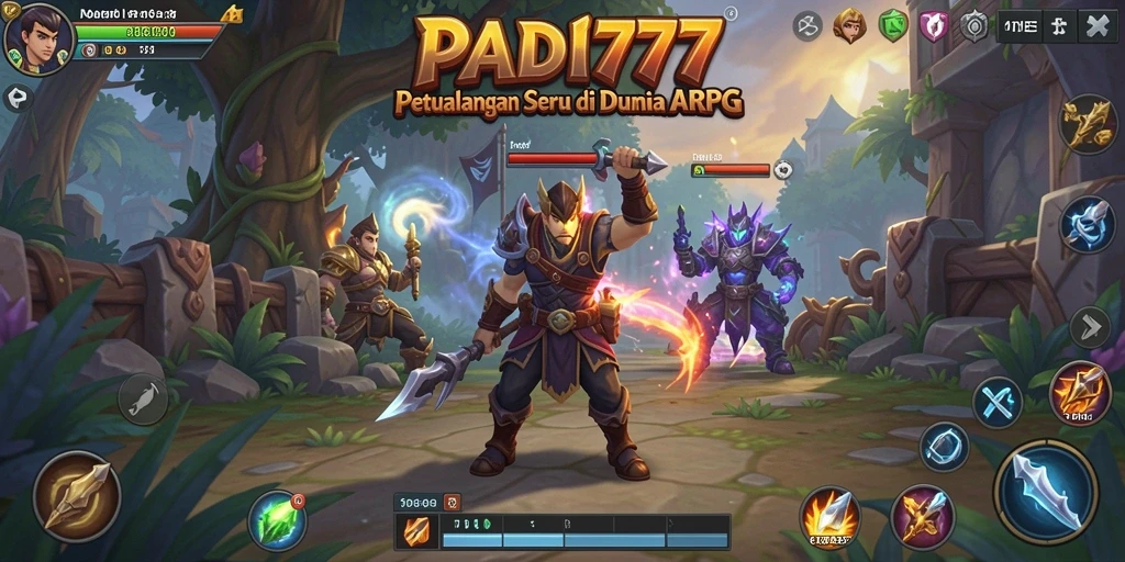 Tampilan aksi intens dalam permainan ARPG PADI777.