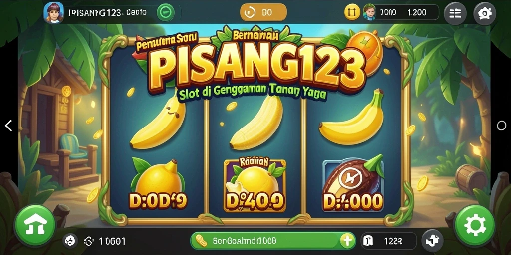 Tampilan gameplay yang menarik dari PISANG123 dengan gulungan berputar.