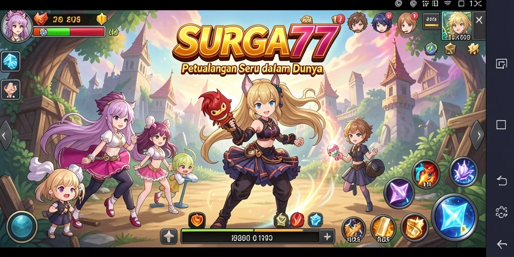 Tampilan gameplay SURGA77 yang memukau dalam dunia anime.