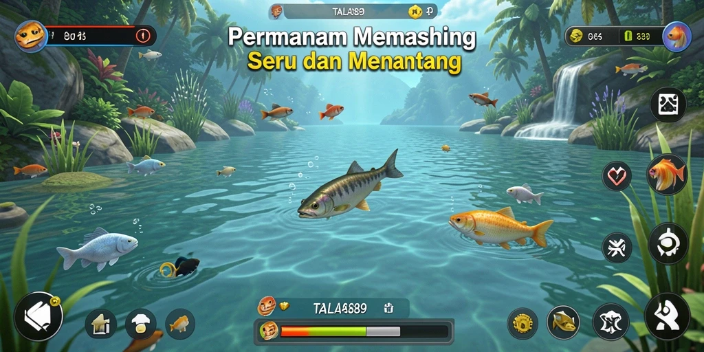 Tampilan gameplay TALAS89 dengan suasana memancing yang menarik.